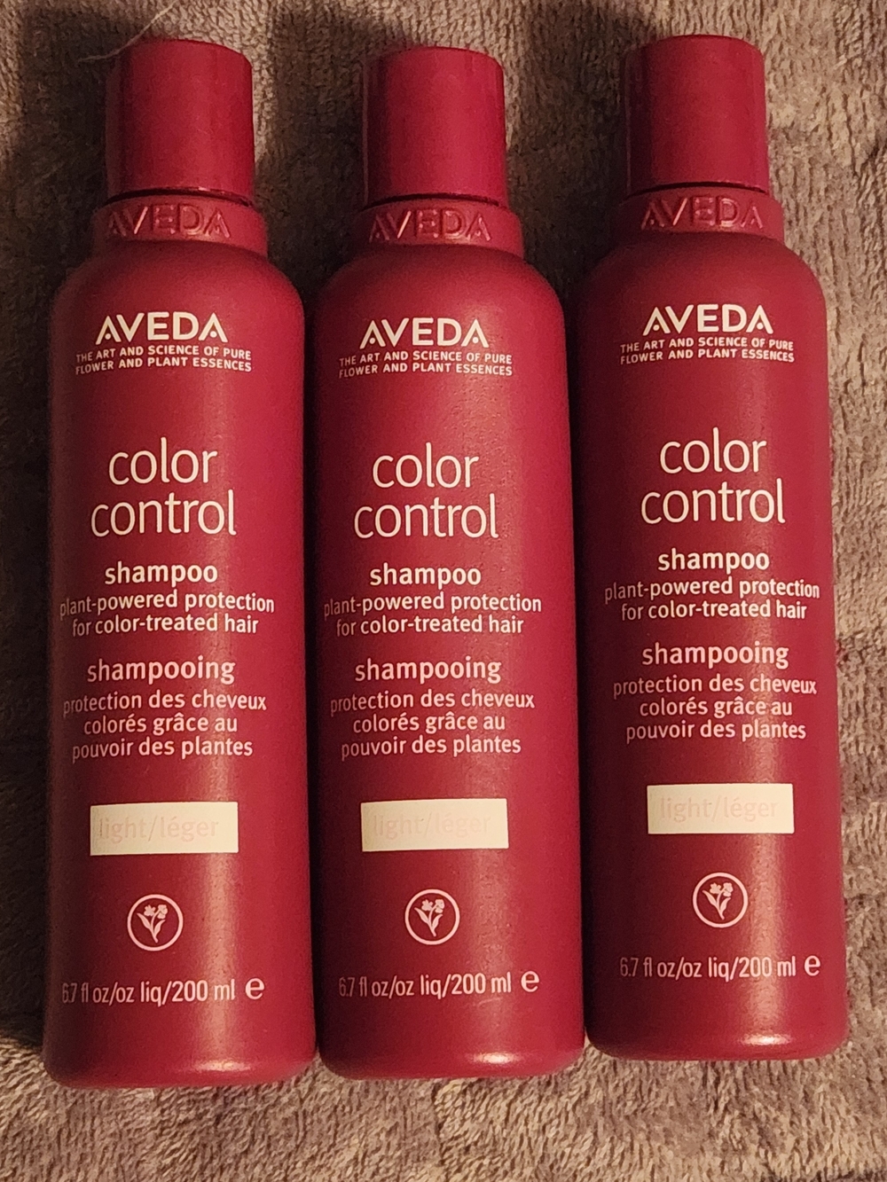 3 AVEDA Color Control Shampoo - Light- 6.7 Oz Each Bottle for Color Treated Hair